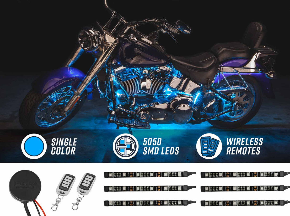 Advanced Ice Blue LED Mini Motorcycle Lighting Kit
