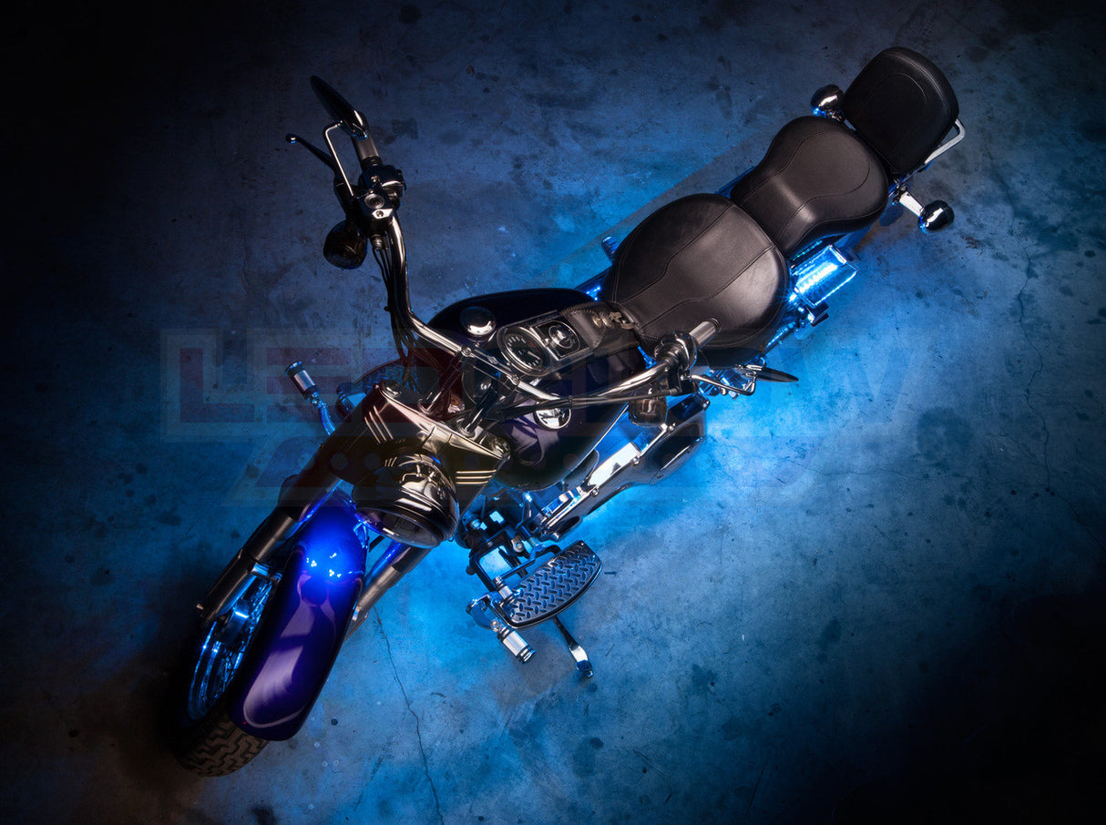 Advanced Ice Blue LED Mini Motorcycle Lighting Kit