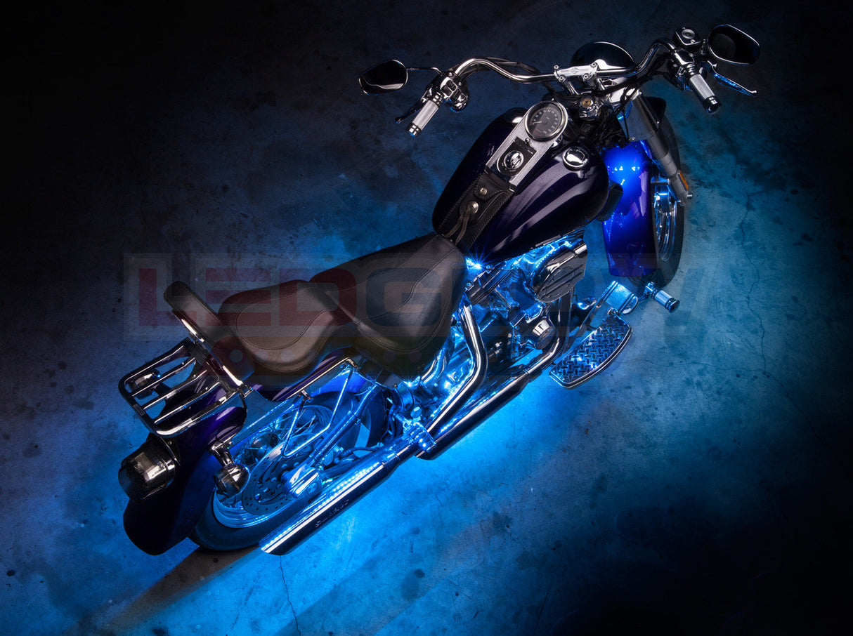 Advanced Ice Blue LED Mini Motorcycle Lighting Kit
