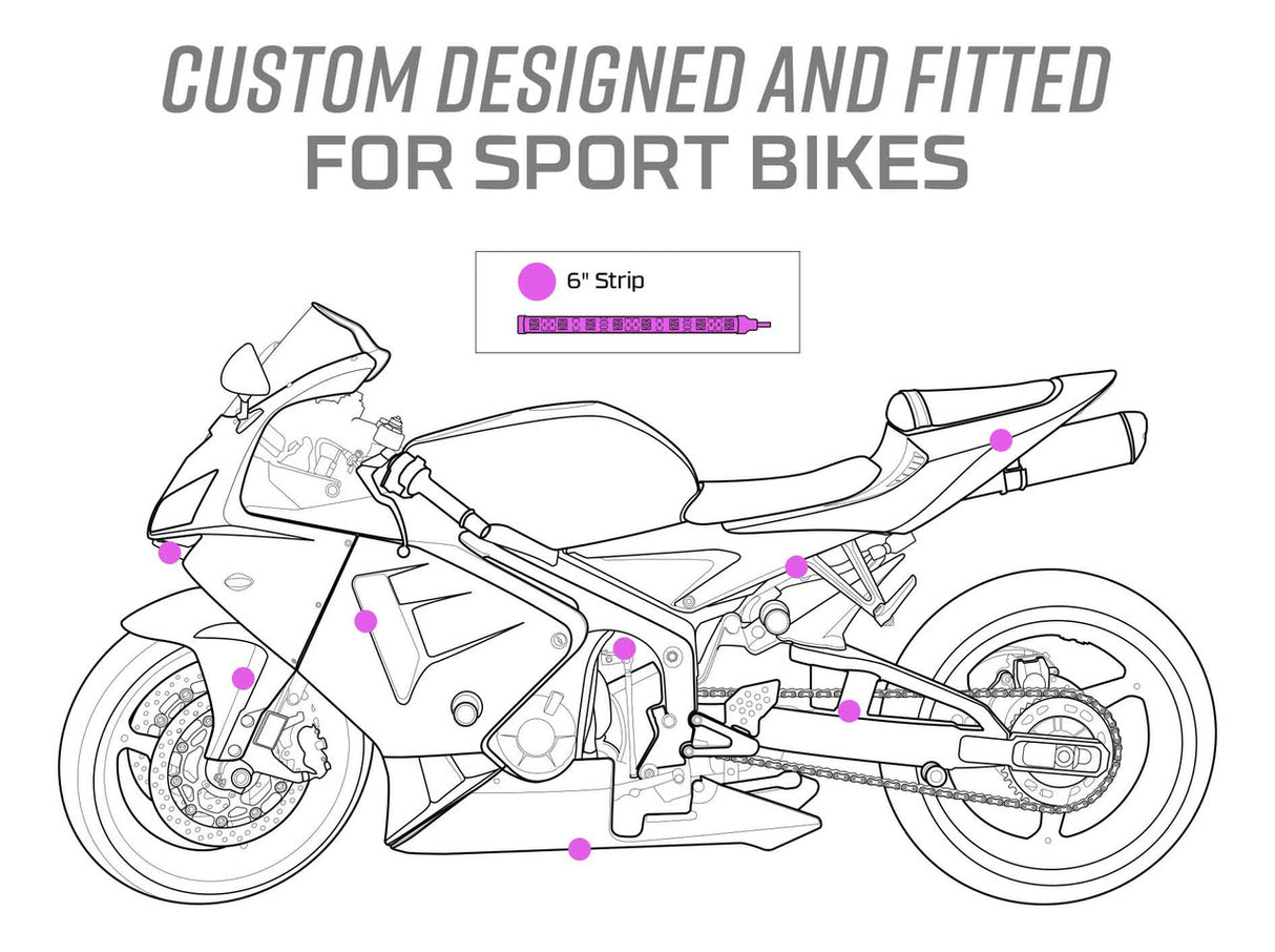 Advanced Million Color LED Motorcycle Lighting Kit for Sport Bikes