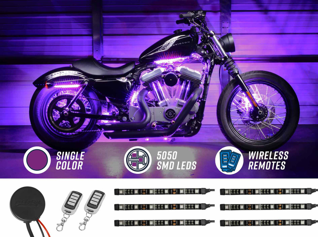 Advanced Purple LED Mini Motorcycle Lighting Kit