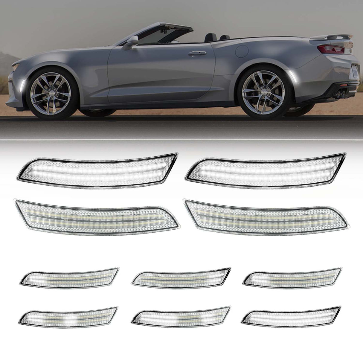 Auto Addict USA 2016-2025 Camaro Clear Lens White LED Side Markers