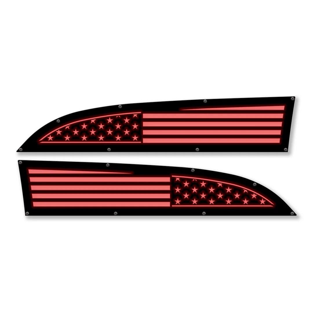 Full American Flag 11-16 Ford® Super Duty® Fender Badge Replacements - Fully Customizable, LED