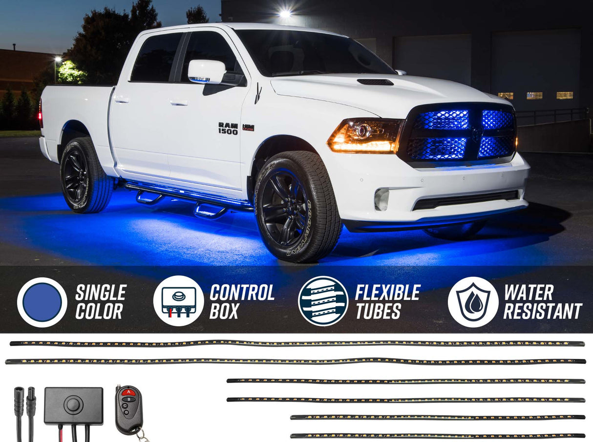 Blue LED Flexible Slimline Truck Underbody Lighting Kit