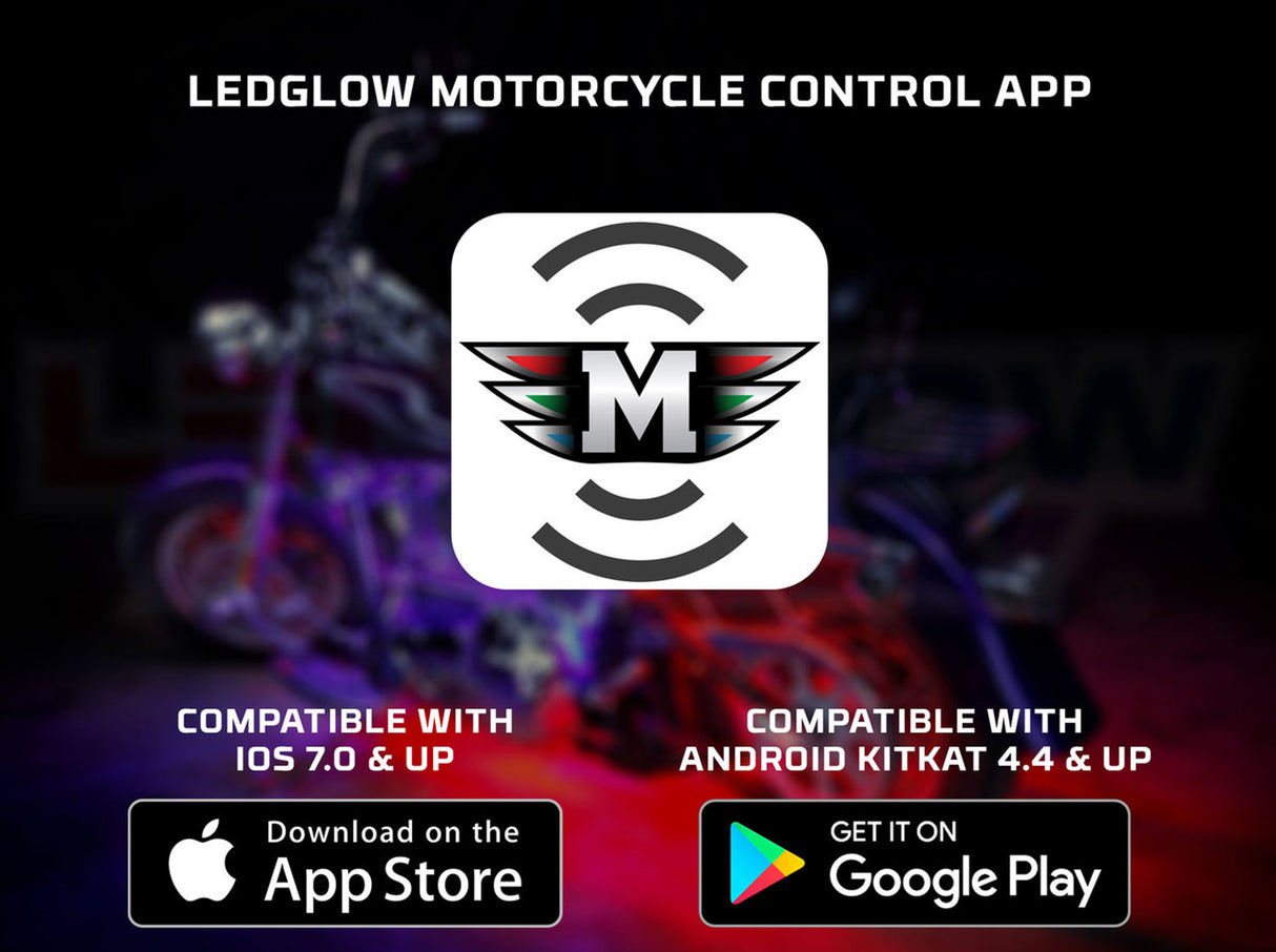 Bluetooth Advanced Million Color LED Motorcycle Lighting Kit with Smartphone Control