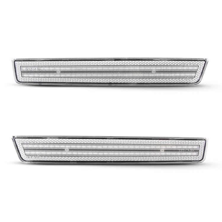 Dodge Challenger clear white LED side markers close up detail of clear lens by Auto Addict USA