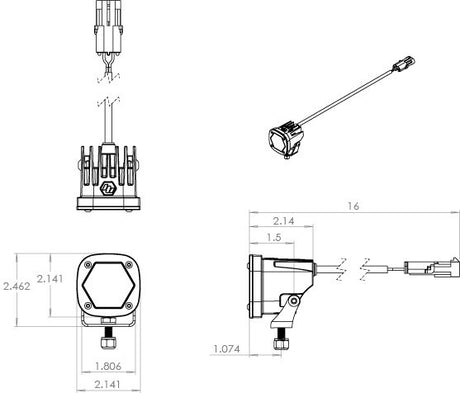 S1 Black LED Auxiliary Light Pod - Universal