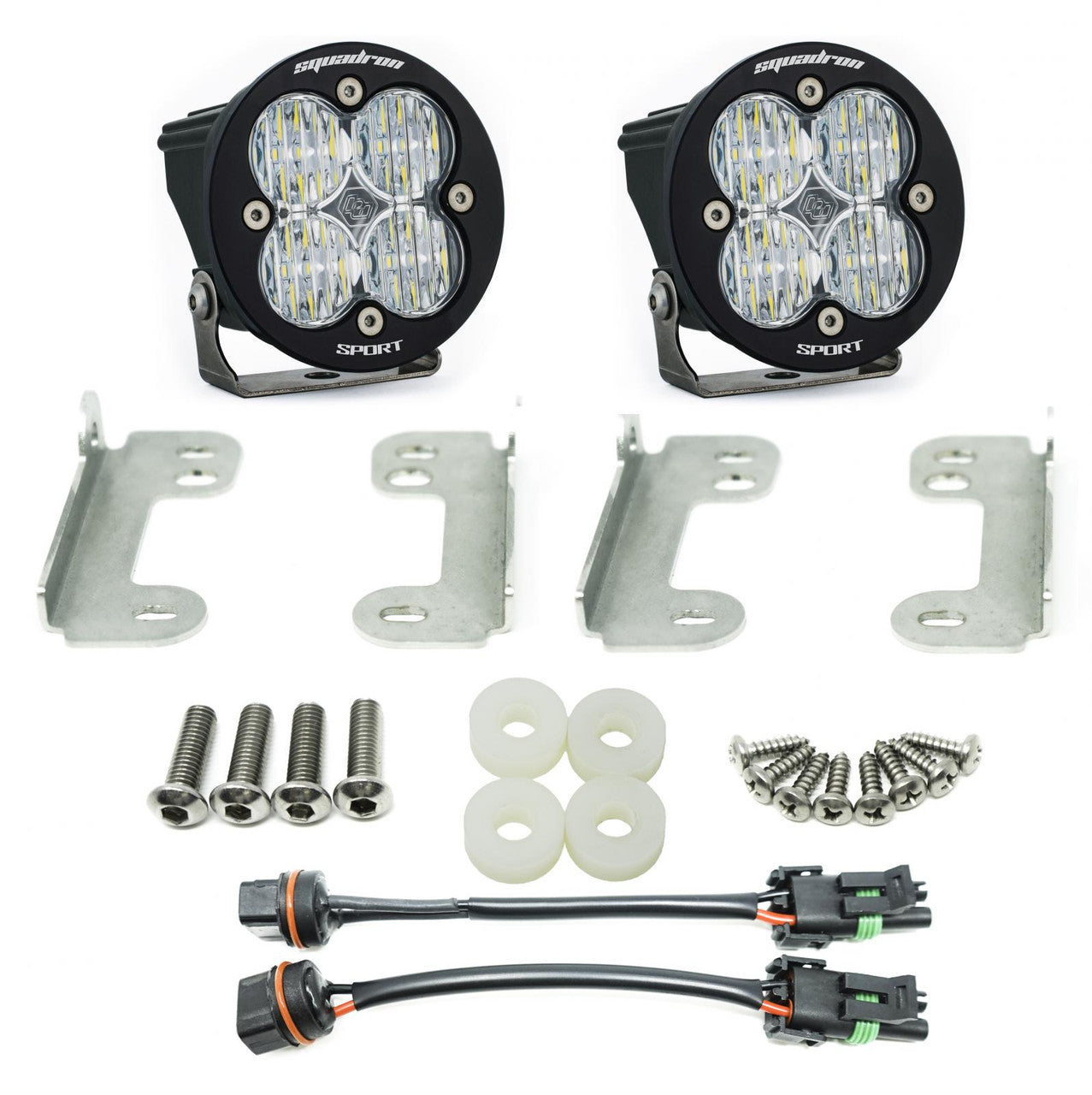 Jeep JL/JT Squadron-R Sport Fog Pocket Light Kit - Jeep 2020-2025 Gladiator; 2018-2025 Wrangler JL; NOTE: w/ OE Sahara Bumper