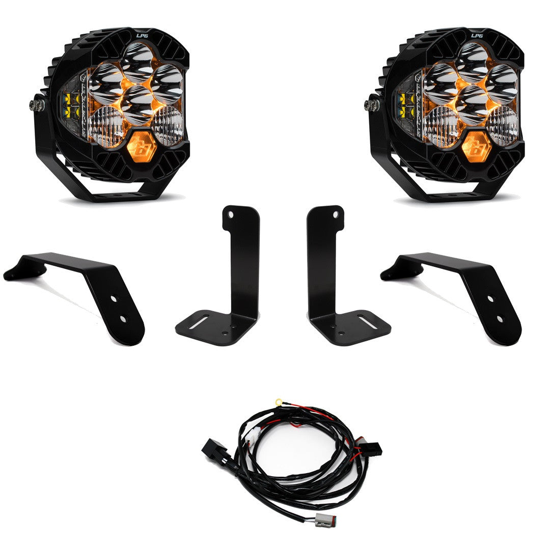 Jeep JL/JT LP6 Pro Bumper Light Kit - Jeep 2020-2025 Gladiator; 2018-2025 Wrangler JL; NOTE: w/ OE Plastic Bumper