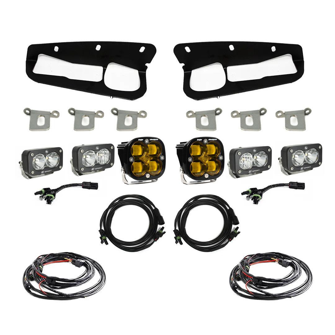 Ford Squadron SAE/Dual S2 Sport Steel Bumper Fog Pocket Light Kit - Ford 2021-2025 Bronco; 2022-2025 Bronco Raptor; NOTE: w/ OE Steel Bumper
