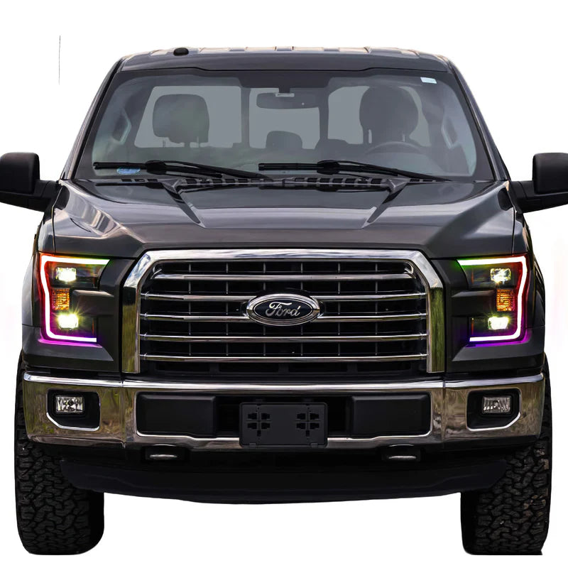 Ford F-150: Multicolor Flow Series Headlights (2015-2017) | XB Hybrid Morimoto