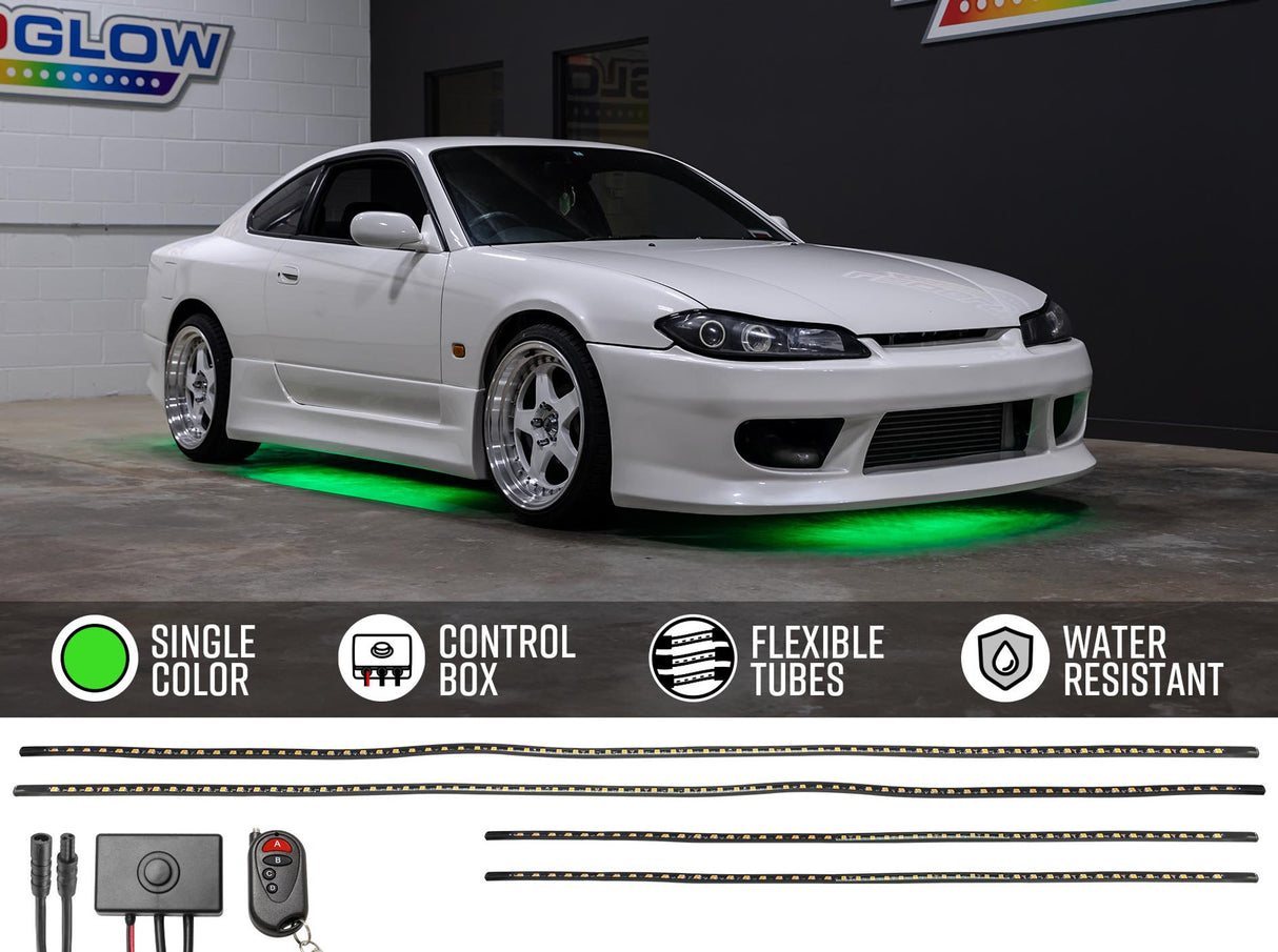Green LED Flexible Slimline Car Underbody Lighting Kit