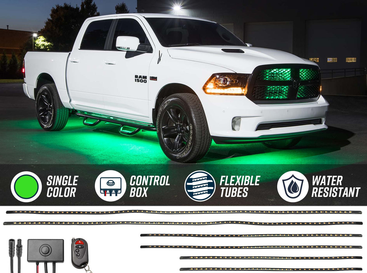 Green LED Flexible Slimline Truck Underbody Lighting Kit