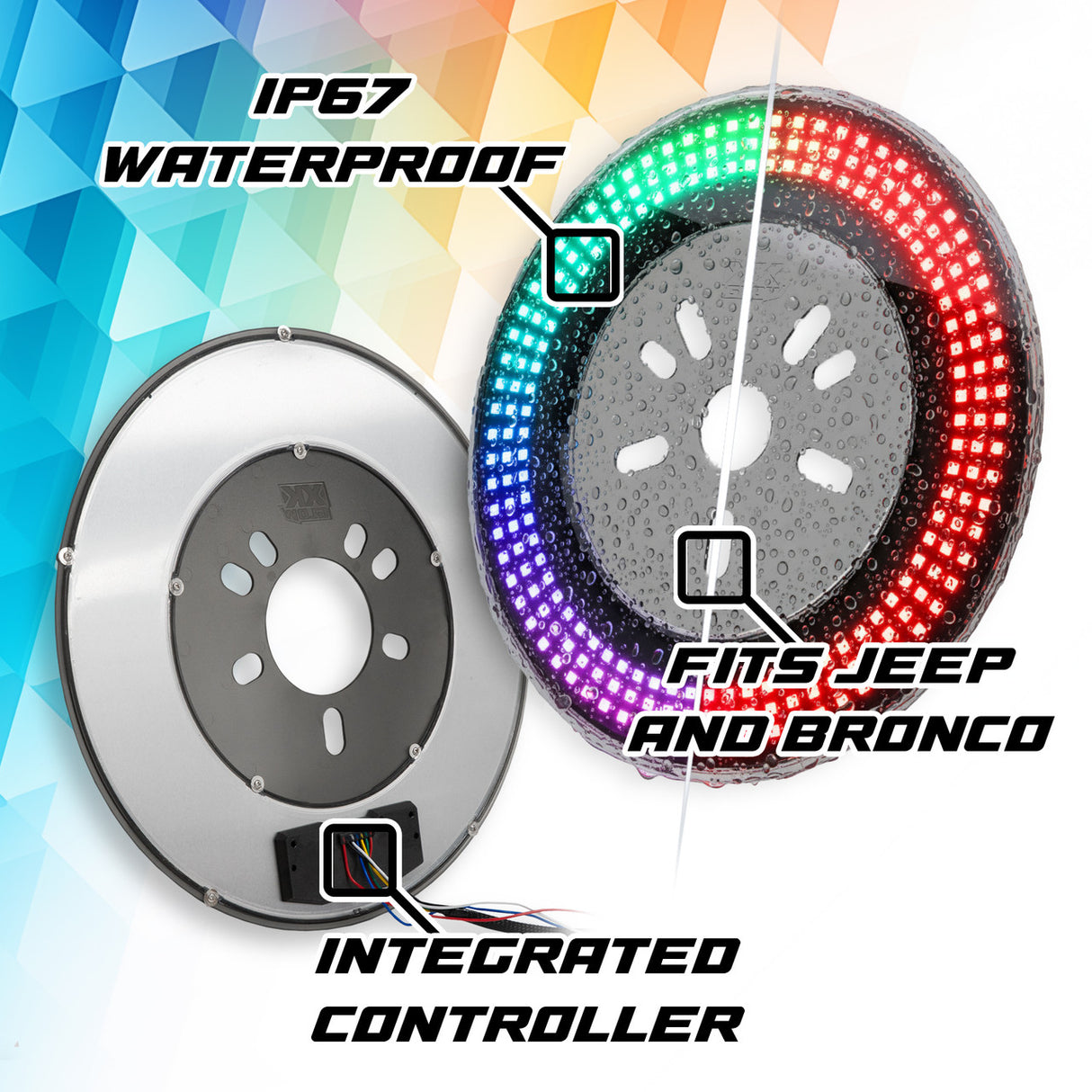 XKmax RGBW 5th Wheel Light with Sequential Turn / Brake / Reverse for Jeep & Bronco