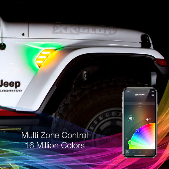 RGB+Amber Fender Vent Light For JEEP | XKCHROME SMARTPHONE APP