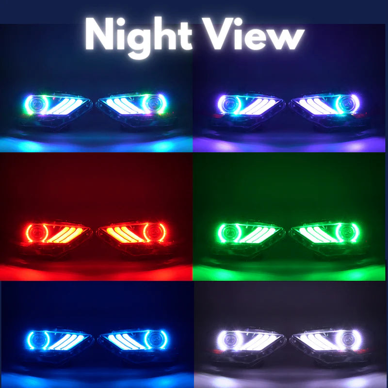 Ford Mustang: Multicolor Flow Series Headlights (2018-2023)