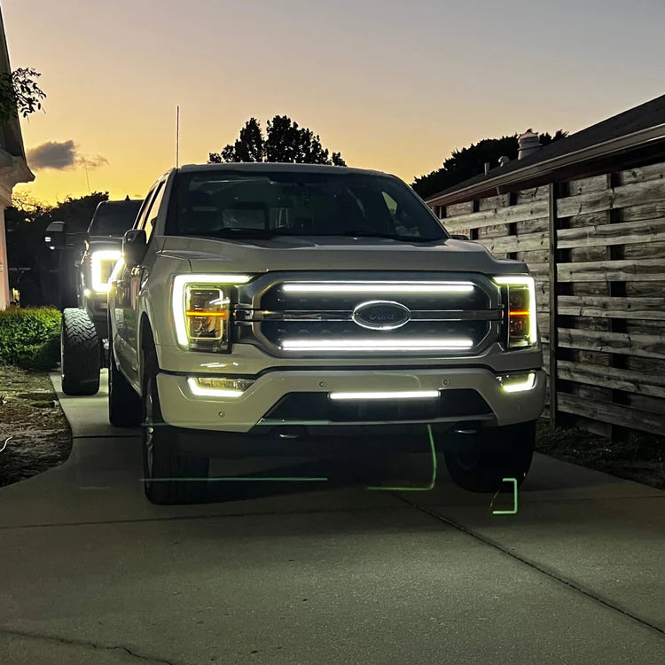 2021-2023 Ford F150 LED Grille Light Kit – Platinum/King Ranch/XLT - White DRL Strip
