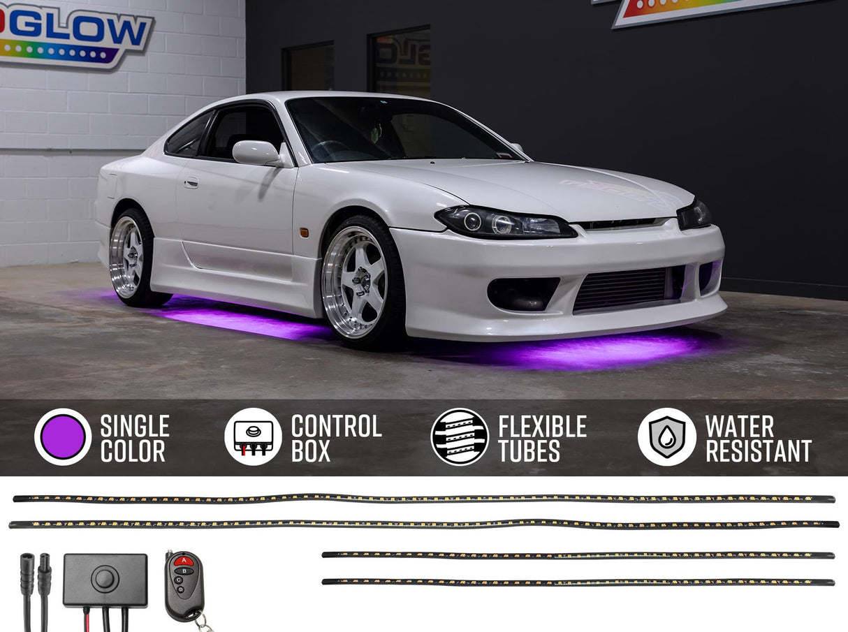 Purple LED Flexible Slimline Car Underbody Lighting Kit