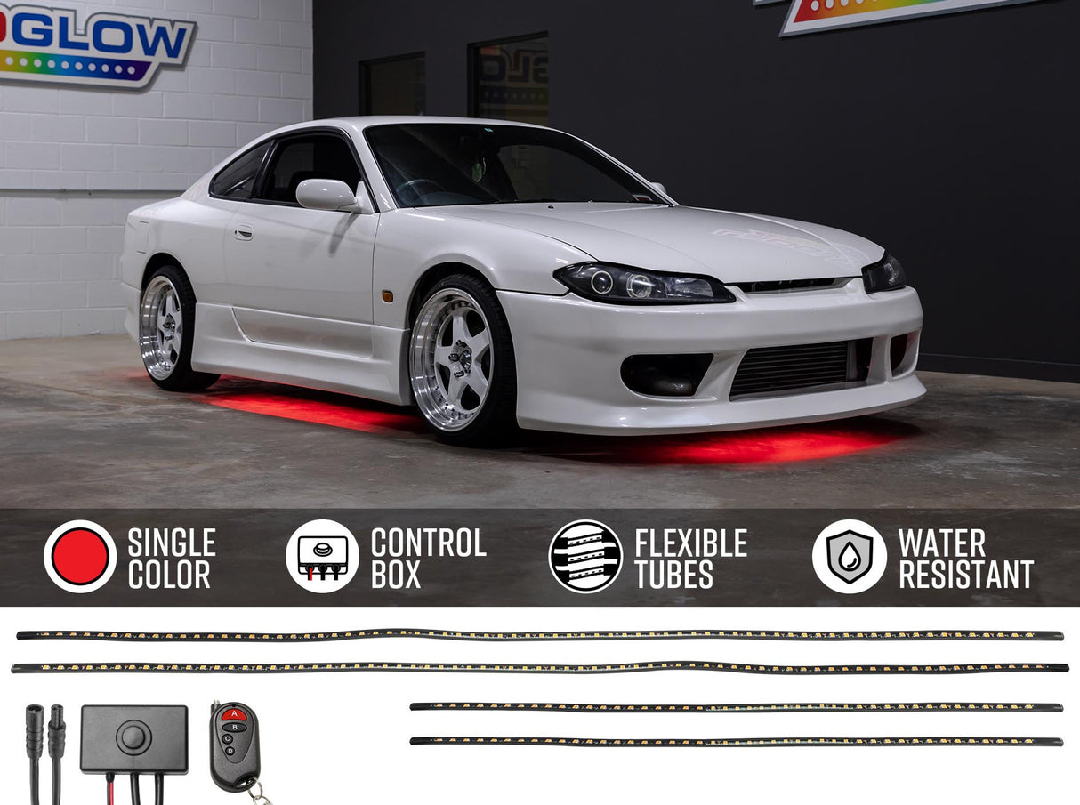 Red LED Flexible Slimline Car Underbody Lighting Kit