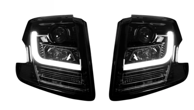 Chevy Tahoe 15-20 Projector Headlights OLED Halos, DRL SMOKED/BLACK