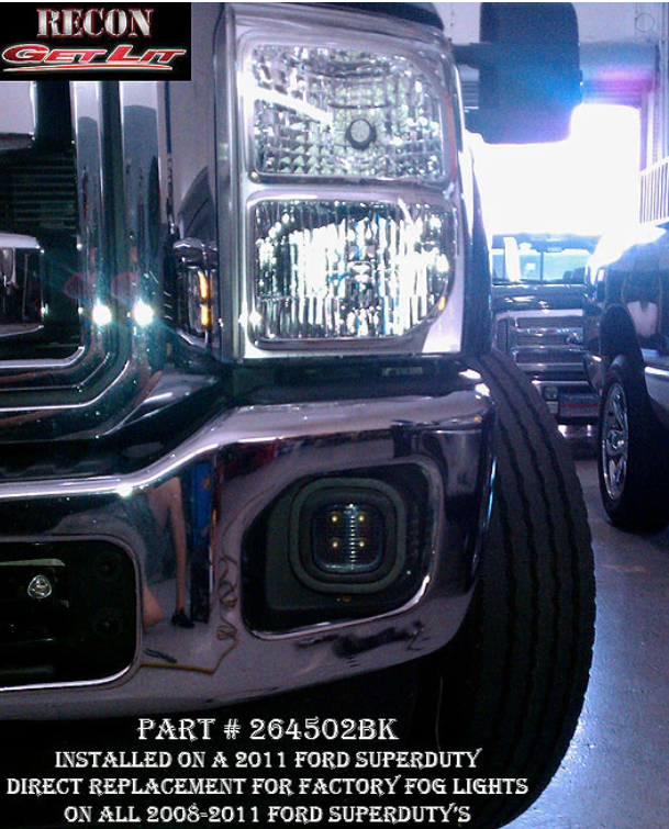 1800 Lumen Driving Light Kit 12W 6500K 4 LEDs Chrome Square Housing Clear