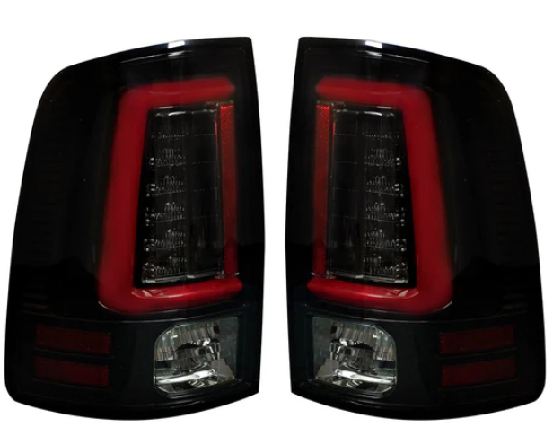 Dodge RAM 1500 Classic Body 09-24 OLED TAIL LIGHTS w/ Scanning OLED Turn Signals (Replaces Factory OEM Halogen Tail Lights) - Smoked Lens
