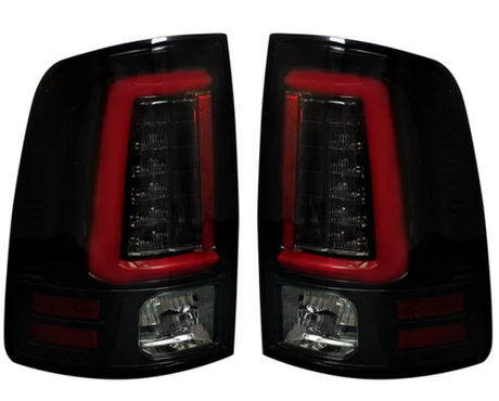 Dodge RAM 1500 Classic Body 09-24 OLED TAIL LIGHTS w/ Scanning OLED Turn Signals (Replaces Factory OEM Halogen Tail Lights) - Smoked Lens