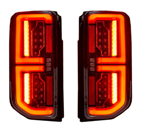 Ford 21-25 BRONCO (Replaces OEM Factory Installed LED Tail Lights) High-Powered OLED Bar Style RED Running & Brake Lights with Scanning OLED Turn Signals OLED TAIL LIGHTS - Smoked Lens