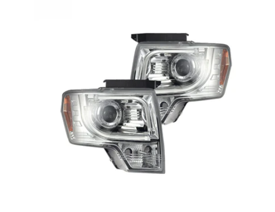Ford F150 & Raptor 13-14 Projector Headlights Ultra High Power White LED DRL w/ Amber Turn Signals - CLEAR
