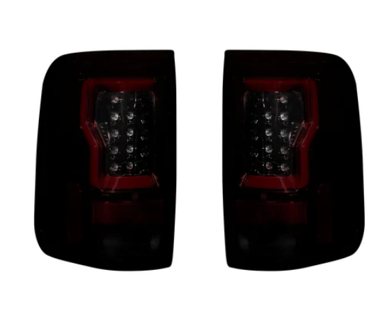 Ford F150 04-08 Straight Tail Lights OLED in DARK RED SMOKED