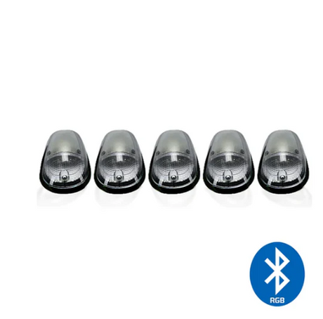 Dodge RAM 03-18 Heavy-Duty 2500 & 3500 (5-Piece Set) Clear Cab Roof Light Lens with RGB (Multi-Colored) High-Power LED's