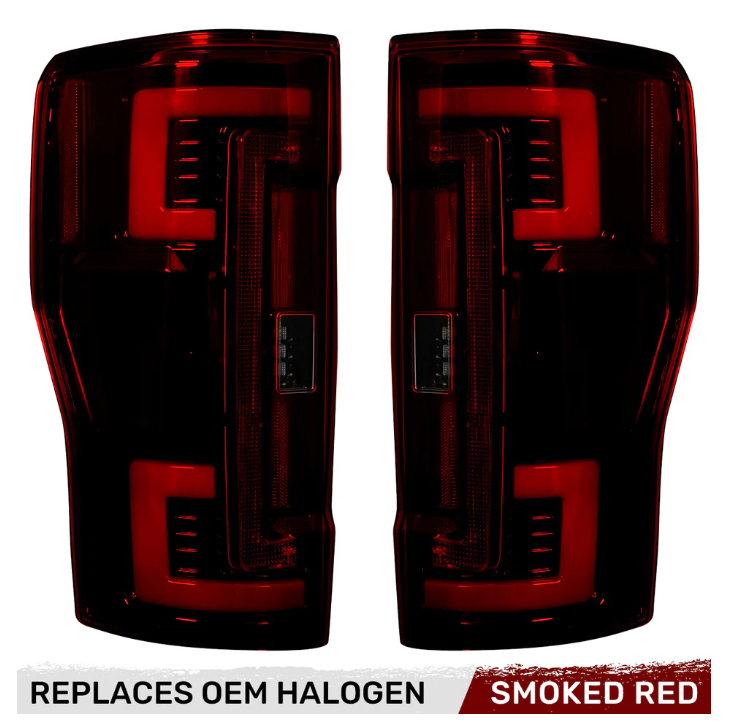 Ford Super Duty 20-22 Ultra Bright OLED Tail Lights (replaces Factory/OEM Halogen) - SMOKED RED