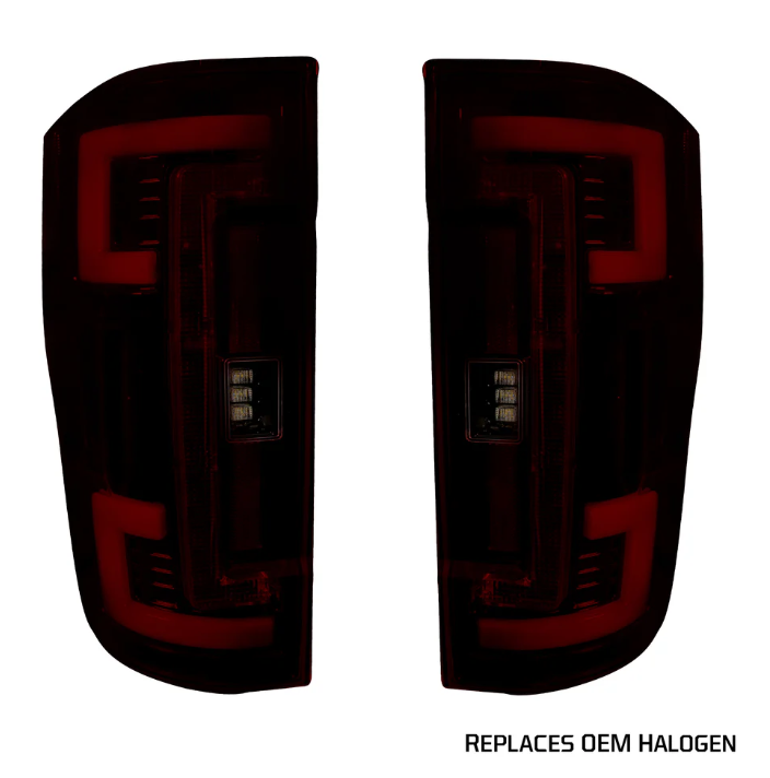 Ford Super Duty 20-22 Ultra Bright OLED Tail Lights (replaces Factory/OEM Halogen) - SMOKED RED