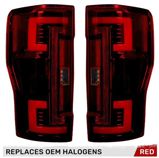 Ford Super Duty 20-22 Ultra Bright OLED Tail Lights (Replaces Factory/OEM Halogen) - RED