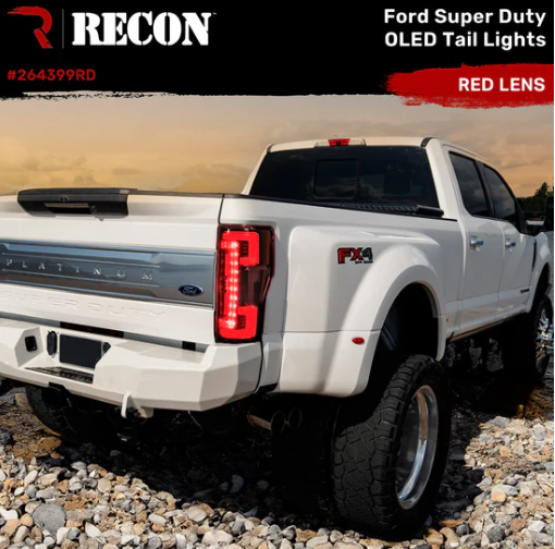 Ford Super Duty 20-22 Ultra Bright OLED Tail Lights (Replaces Factory/OEM Halogen) - RED