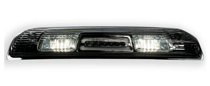 GMC Sierra & Chevy Silverado 14-19 2500/3500 (3rd Gen) - Ultra High Power Red CREE XML Red LED 3rd Brake Light with White LED Cargo Lights - CLEAR LENS