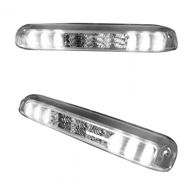 GMC Sierra & Chevy Silverado 3rd GEN 14-19 2500/3500 Red LED 3rd Brake Light Kit with White LED Cargo Lights - CLEAR LENS