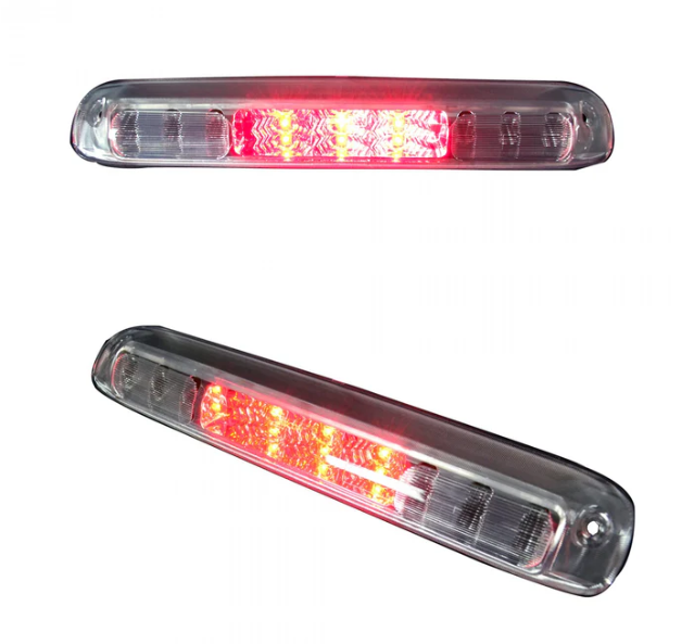GMC Sierra & Chevy Silverado 3rd GEN 14-19 2500/3500 Red LED 3rd Brake Light Kit with White LED Cargo Lights - CLEAR LENS