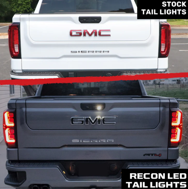 GMC Sierra 1500 19-25 Ultra Bright OLED Tail Lights (Replaces Factory/OEM Halogen Tail Lights Only) - SMOKED LENS