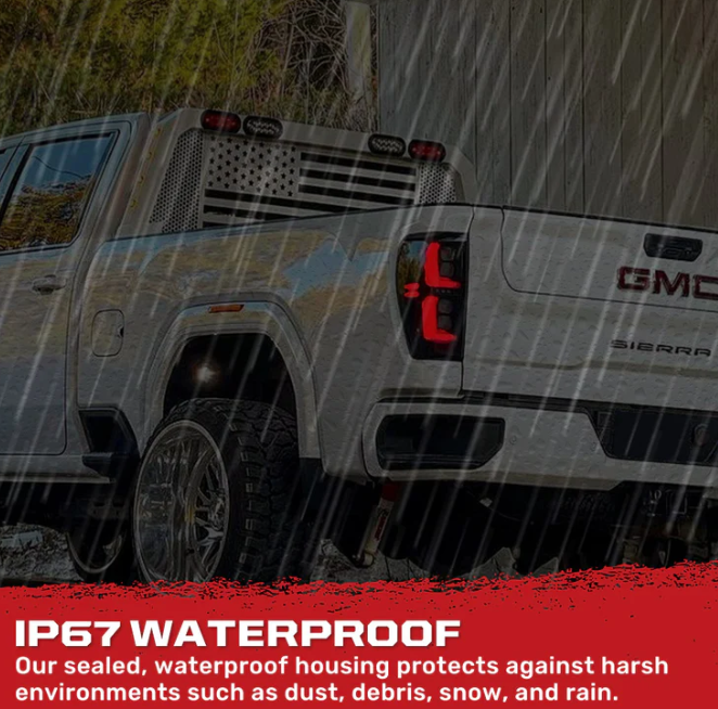 GMC Sierra 1500 19-25 Ultra Bright OLED Tail Lights (Replaces Factory/OEM Halogen Tail Lights Only) - SMOKED LENS