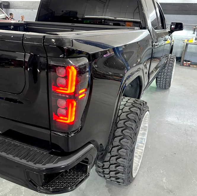 GMC Sierra 1500 19-25 Ultra Bright OLED Tail Lights (Replaces Factory/OEM Halogen Tail Lights Only) - SMOKED LENS
