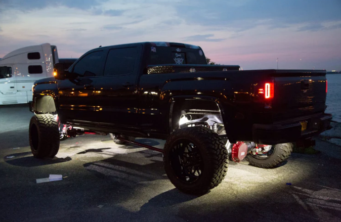 GMC Sierra 2500/3500 16-19 (Fits Single Wheel Only) Tail Lights OLED in Dark Red Smoked
