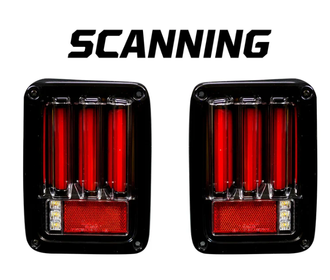 Jeep Wrangler JK 07-18 Ultra Bright Scanning OLED Bar Style Tail Lights SMOKED LENS