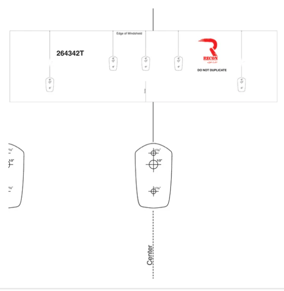 Template for installing Ford Superduty 17-24 cab roof lights