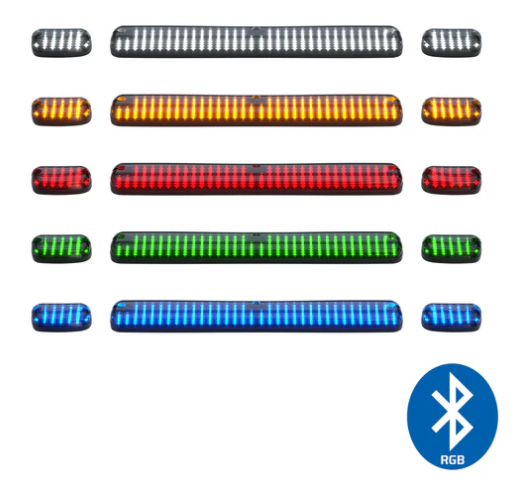 GMC & Chevy 07-14 (2nd GEN Body Style) Heavy-Duty (3-Piece Set) Ultra Bright RGB Multi-Colored LED Cab Roof Lights Bluetooth App - Multiple Lens