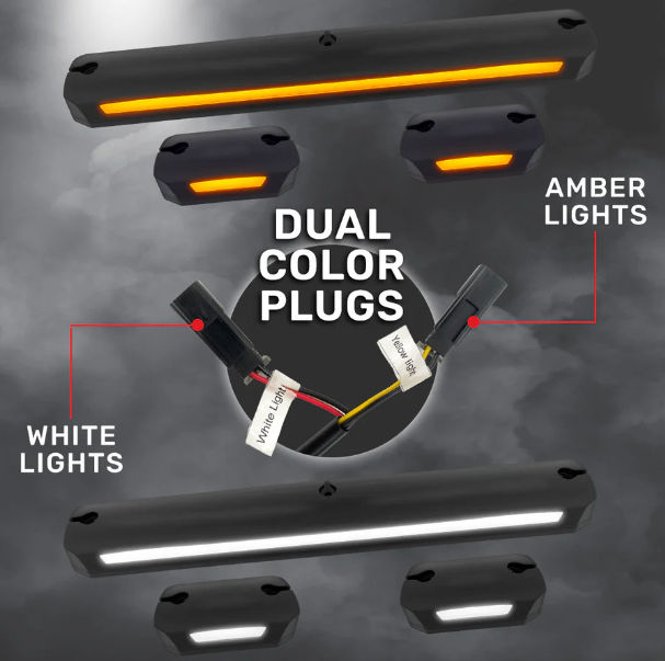 GMC & Chevy 07-14 Heavy-Duty (3-PC Set) Ultra-High Power Dual-Color (Amber or White) LED Function - Multiple Lens