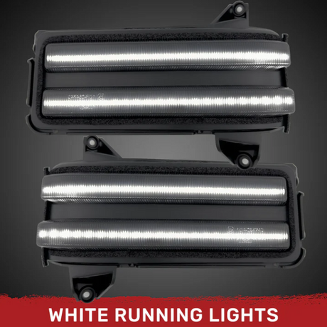 Chevy/GMC 20-25 Silverado & Sierra Side Mirror LED Lenses White or Amber DRL & Scanning Amber Turn Signals - Smoked Lens