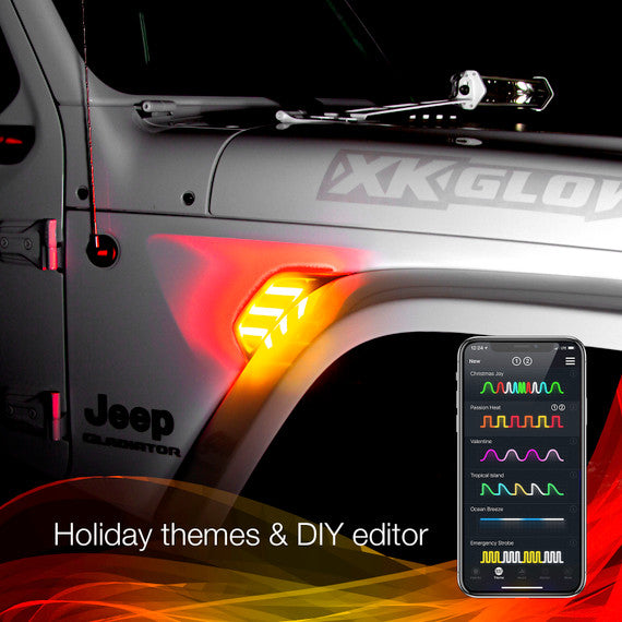 RGB+Amber Fender Vent Light For JEEP | XKCHROME SMARTPHONE APP