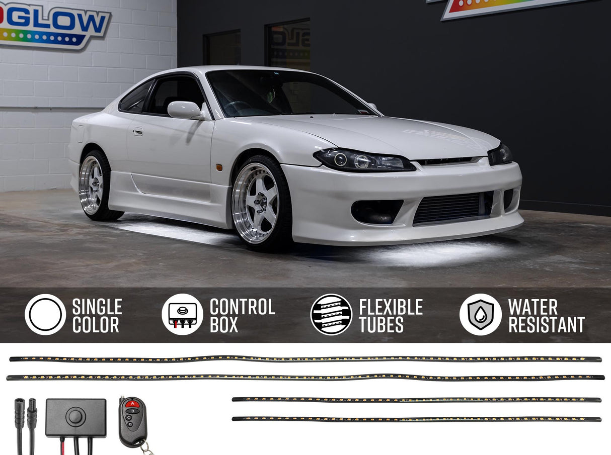 White LED Flexible Slimline Car Underbody Lighting Kit