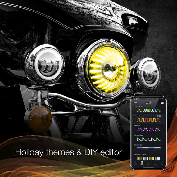 7" LED Headlight for Motorcycle | XKchrome Smartphone App